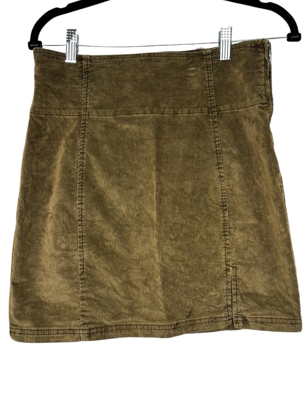 Free People Corduroy Mini Skirt Size 8 Green/Brown Summer Boho Casual